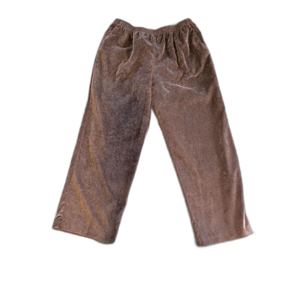 Alfred Dunner Brown Corduroy Pull-On Pants (18)
